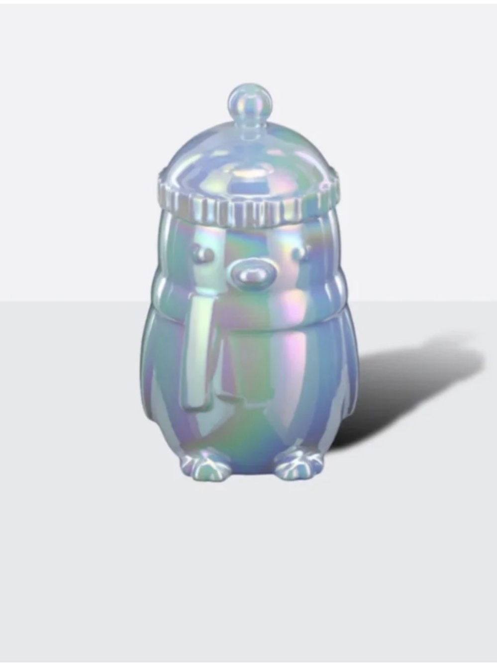NWT Starbucks Iridescent Blue Ceramic Lidded  Collective Penguin Mug
